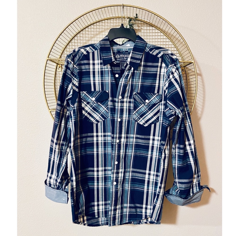 American Rag Plaid Button Down Top